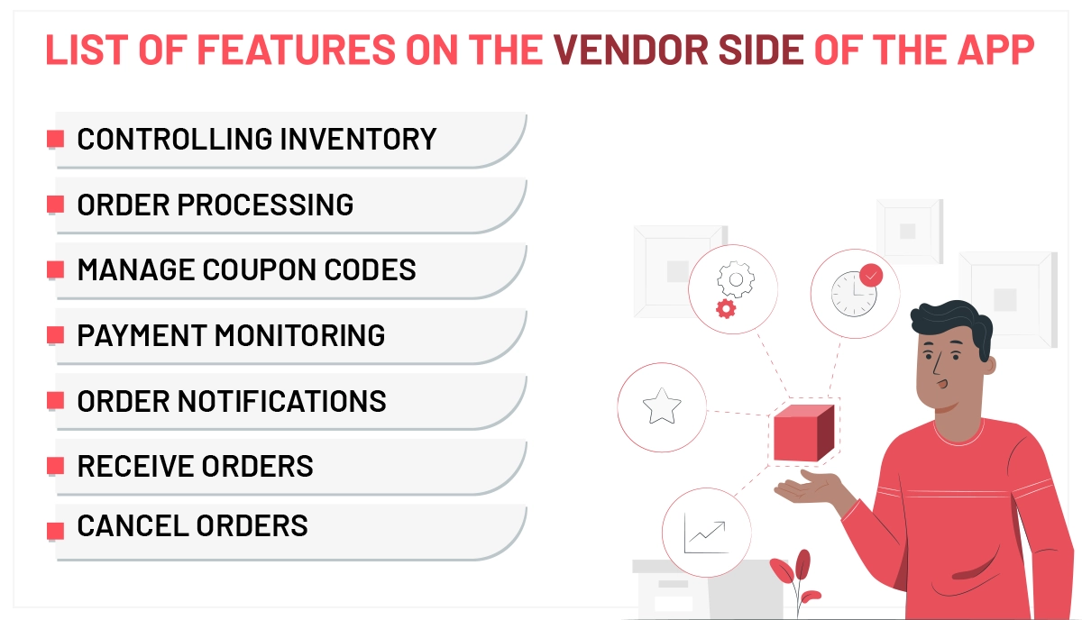 List of features in the vendor Panel 
