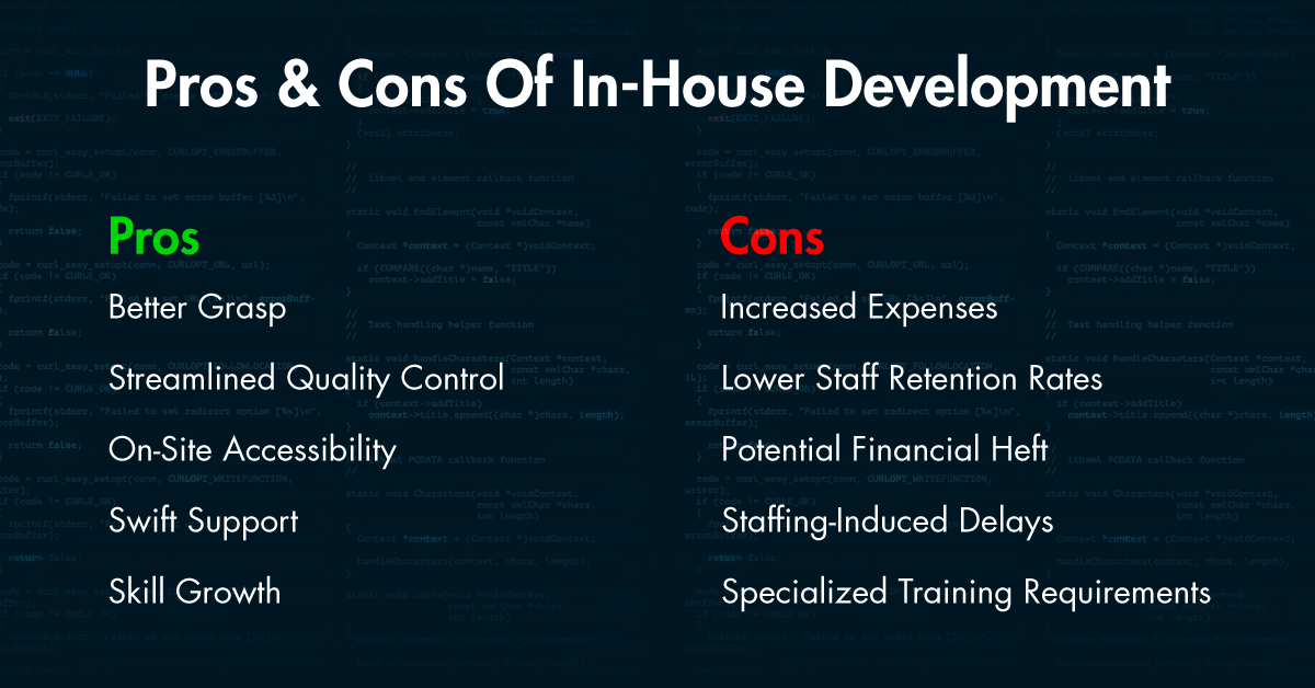 pros & cons of in-house development